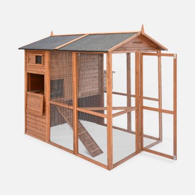 Poulailler en bois COTENTINE. 6 à 8 poules. cage à poule avec enclos
