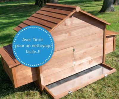 Poulailler en bois  pour jardin extérieure cage canard équipé 2 nichoirs 185 x 84 x 112 cm Modèle 154 Ferme de terrain