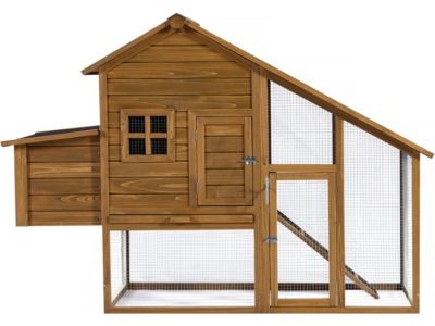 Poulailler "Princesse" avec pondoir en bois  4 poules  Marron