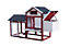 Poulailler standard bicorps couvert avec toit bitumé 2 pentes rouge et blanc 0,94 M² Habrita