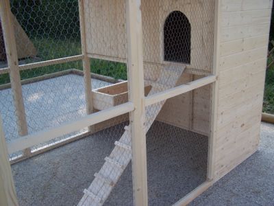 Poulailler XXL en bois 16mm d'épaisseur non-teinté avec toit bitumé 4,69 m² Habrita