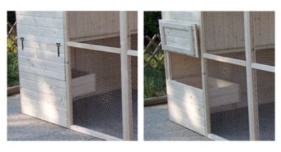 Poulailler XXL en bois 16mm d'épaisseur non-teinté avec toit bitumé 4,69 m² Habrita