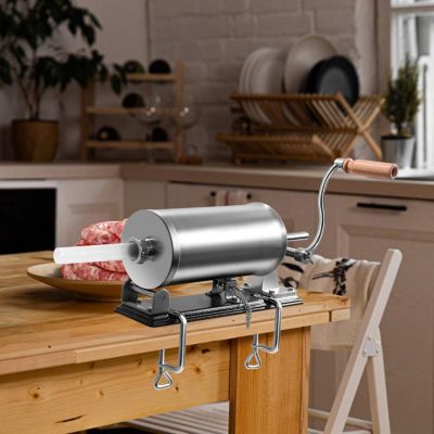 Poussoir a Saucisse Machine a Saucisse Manuelle en Acier Inoxydable et Aluminium avec Tubes de Renplissage Differents Diametres