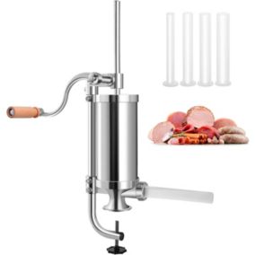 Poussoir a Saucisse Machine a Saucisse Manuelle en Acier Inoxydable et Aluminium avec Tubes de Renplissage Differents Diametres