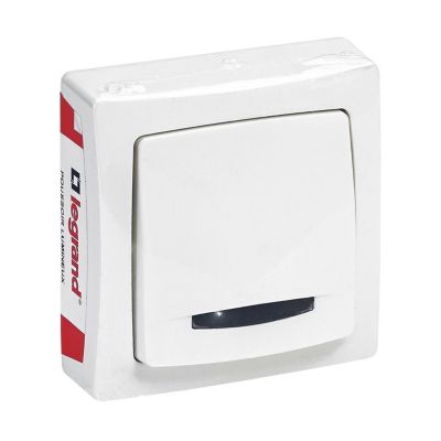 Poussoir lumineux avec voyant Legrand 0 976 10 coloris blanc montage en saillie