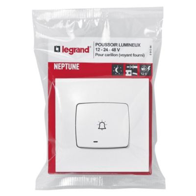 Poussoir lumineux carillon Legrand Neptune