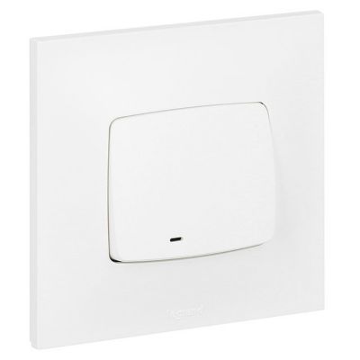 Poussoir lumineux Legrand Neptune plastique blanc