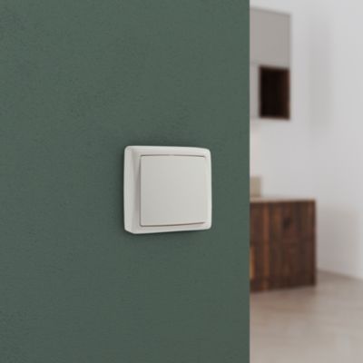 Poussoir porte-étiquette monobloc en saillie Jacobsen Sigurd blanc complet