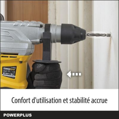 Powerplus Perceuse à Percussion Électrique POWX1195 - 4 en 1 Burinage - Rotation du Burin - Perceuse Filaire de 1500 W - 5 Acc