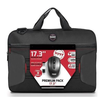 PREMIUM PACK : Sacoche pour PC Portable 17 + Souris sans fil + Dungle USB + Adaptateur Type C