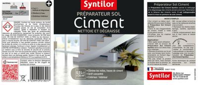 Préparateur, nettoyant et dégraissant sol ciment Syntilor 0.5 L