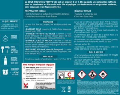 Préparation 2 en 1 sous-couche et teinte V33 chêne clair 750ml