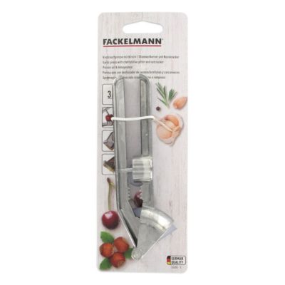 Fackelmann Presse-Ail Robuste Acier Inoxydable - Écraseur D'Ail Ergonomique