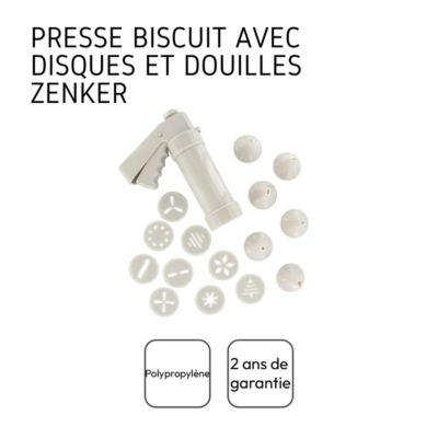 Presse-biscuit et 6 embouts et 10 disques de motifs Zenker Smart Pastry