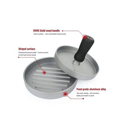 Presse à burger avec poignée en bois Herzberg HG8104
