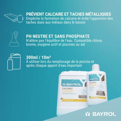 Prévention d'eau calcaire Bayrol Calcinex 1L