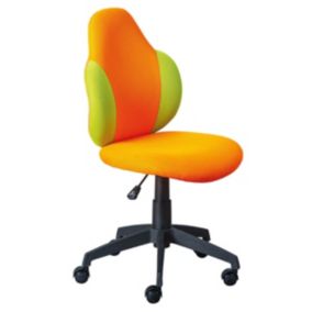 PREZI - Fauteuil Pivotant Orange et Vert pour Enfant