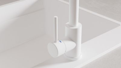 PRIMAGRAN Robinet de cuisine 5010, Robinet d'évier rotation 360 degrés, Robinet haute pression, Blanc