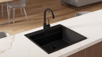 PRIMAGRAN Robinet de cuisine 5010, Robinet d'évier rotation 360 degrés, Robinet haute pression, noir