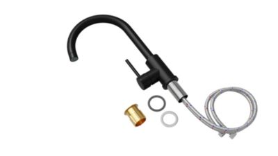PRIMAGRAN Robinet de cuisine 5010, Robinet d'évier rotation 360 degrés, Robinet haute pression, noir