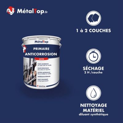 Primaire Anticorrosion - Metaltop -  Gris anthracite - Bombe 400mL