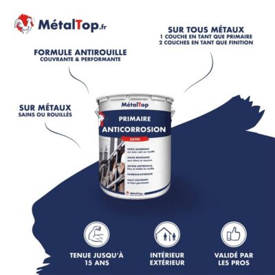 Primaire Anticorrosion - Metaltop -  Gris anthracite - Pot 15L