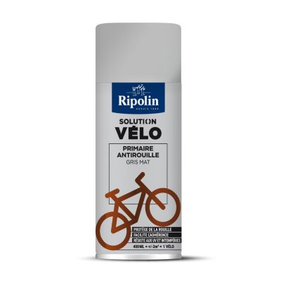 Primaire antirouille solution vélo Ripolin gris mat 400ml