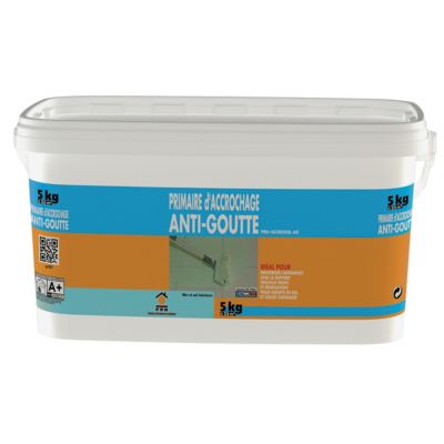 Primaire dAccrochage Anti-Gouttes 5kg - Sous-Couche Préparatrice pour Supports Lisses - Adhérence Renforcée - Intérieur Extérieur