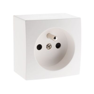 Prise 2P+T Avec USB En Saillie Blanche - Zenitech - Chargeur USB Intégré