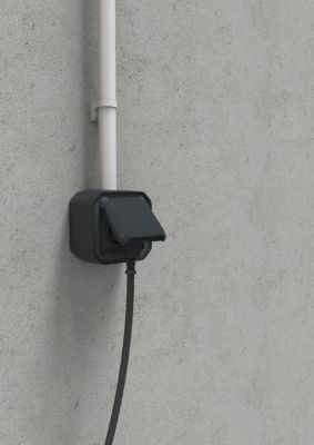 Prise 2 pôles avec terre complet saillie Legrand Plexo anthracite