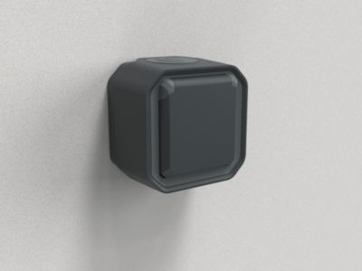Prise 2 pôles avec terre complet saillie Legrand Plexo anthracite