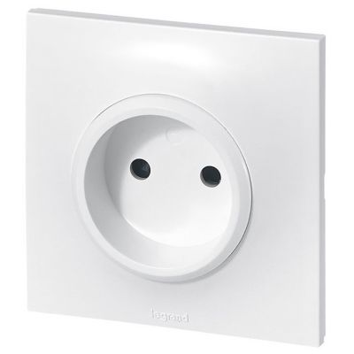 Prise de courant - 2 x 2p+t - verticale - blanc - composable - legrand
