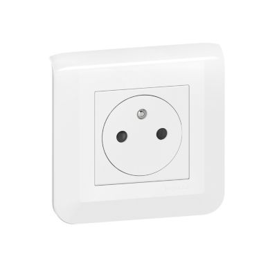 Prise 2 pôles + terre à vis Legrand Mosaïc blanc, lot de 6