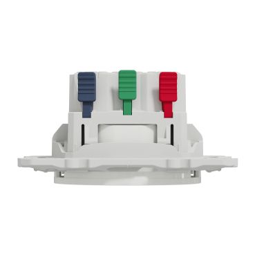 Prise 2 pôles + terre affleurante connexion rapide Odace Schneider Electric blanc