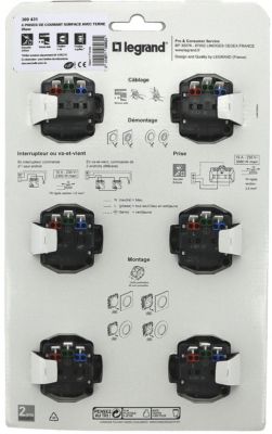 Prise 2 pôles + terre Legrand Dooxie, 6 pièces