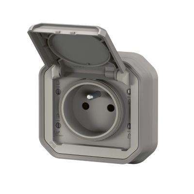 Prise avec clapet Legrand Plexo gris à griffes