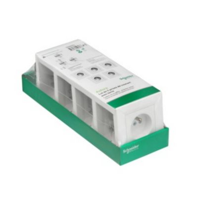 Prise avec terre complète Schneider Electric Asfora blanc, lot de 5
