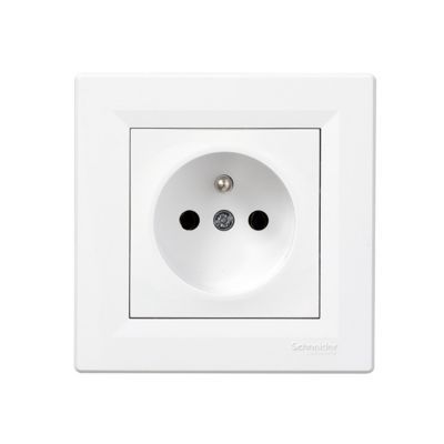 Prise avec terre complète Schneider Electric Asfora blanc