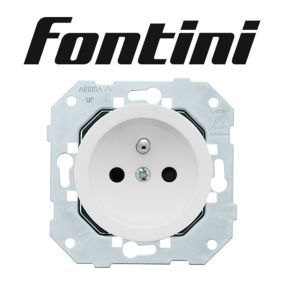 Prise avec terre Fontini Dom blanc glossy à composer