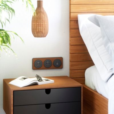 Prise avec terre Jacobsen Espen + 1xUSB-C noir à composer
