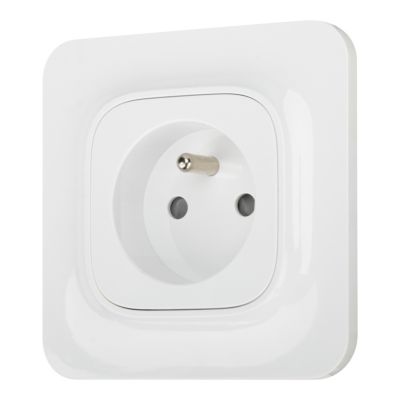 Prise avec terre Jacobsen Kennet blanc complet, lot de 5