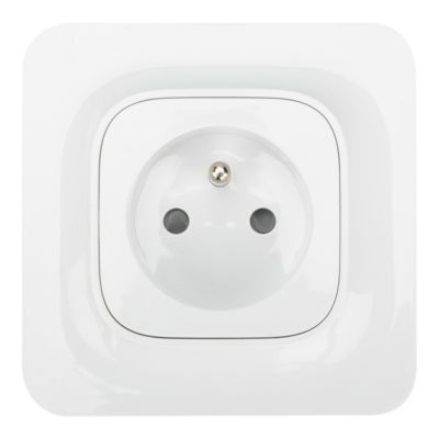 Prise avec terre Jacobsen Kennet blanc complet, lot de 5