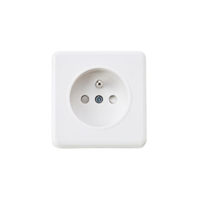 Prise avec terre monobloc en saillie blanc complet