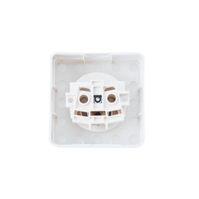 Prise avec terre monobloc en saillie blanc complet