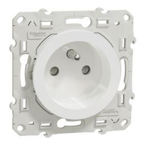 Prise avec terre Schneider Electric Odace blanc