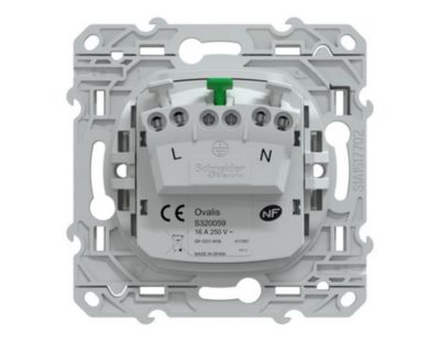 Prise avec terre Schneider Electric Ovalis blanc