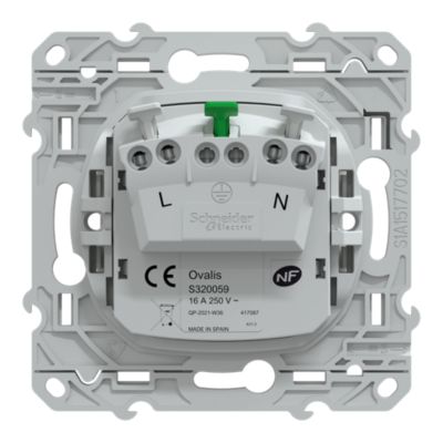 Prise avec terre Schneider Electric Ovalis blanc