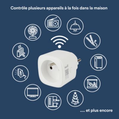 Prise avec terre wifi connectée avec suivi de la consommation d’énergie Jacobsen Myko 230V