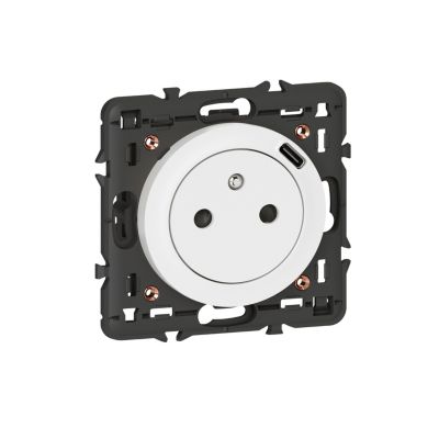 Prise Céliane + 1 prise USB-C Legrand bloc blanc