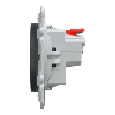 Prise de courant 2 pôles + terre affleurante 16A Schneider Electric Ovalis anthracite